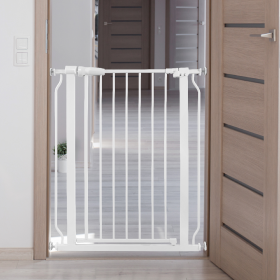 Only Supports Self Pickup  Infant And Pet Safety Gate, Child Barrier For Doorways, Stairs, And Hallways, 29.1-Inch To 33.8-Inch Openings, 30-Inch H. (Option: White1)